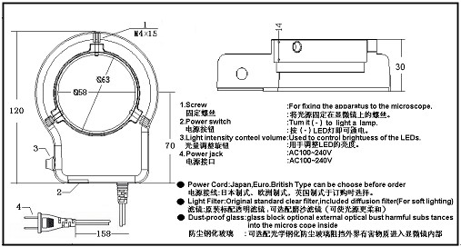 可調LED一體環(huán)型燈安裝尺寸